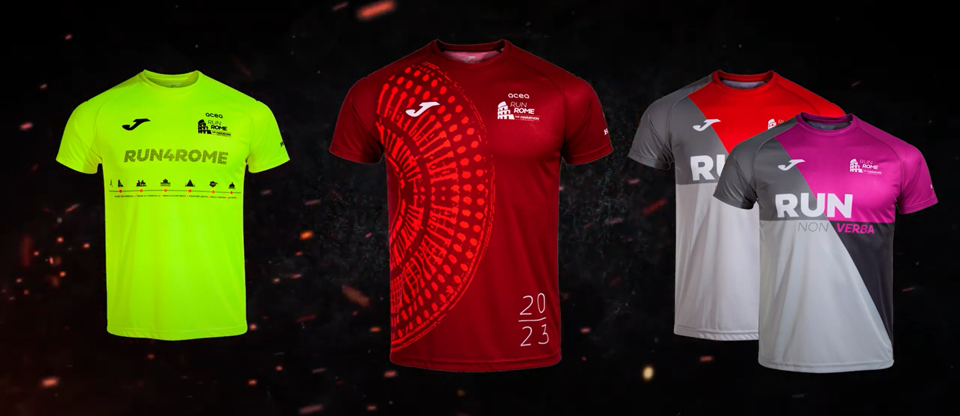 La T-shirt di Run Rome The Marathon 2023 con il Colosseo